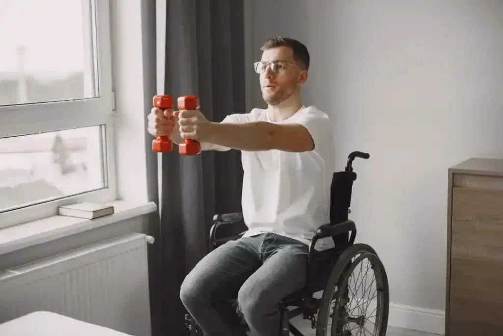 Empowering Weight Loss: A Comprehensive Guide for Individuals with Disabilities 1 Image of man doing exercise in his wheelchair to aid weight loss Stowmarket
