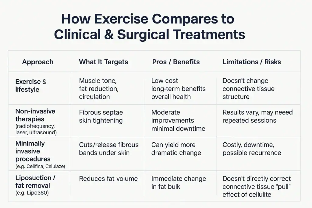 Sculpting Your Bum: Can Toning Exercises Really Reduce Cellulite? 2 How exercise compares to treatments from Lipo 360 Stowmarket