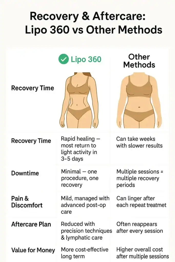 Recovery and Aftercare for Fat-Dissolving Surgery 2 Table to show fat dissolving injection aftercare Stowmarket