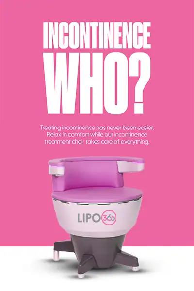 LIPO360 EMS Chair Can Help with Urinary Incontinence 2 Image of a urinary incontinence treatment seat Stowmarket